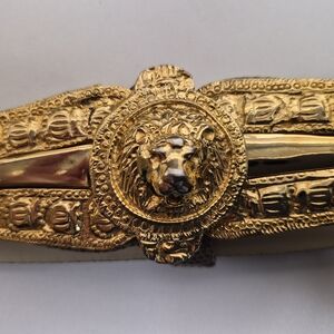 Judith Leiber Gold Lion Head Belt
